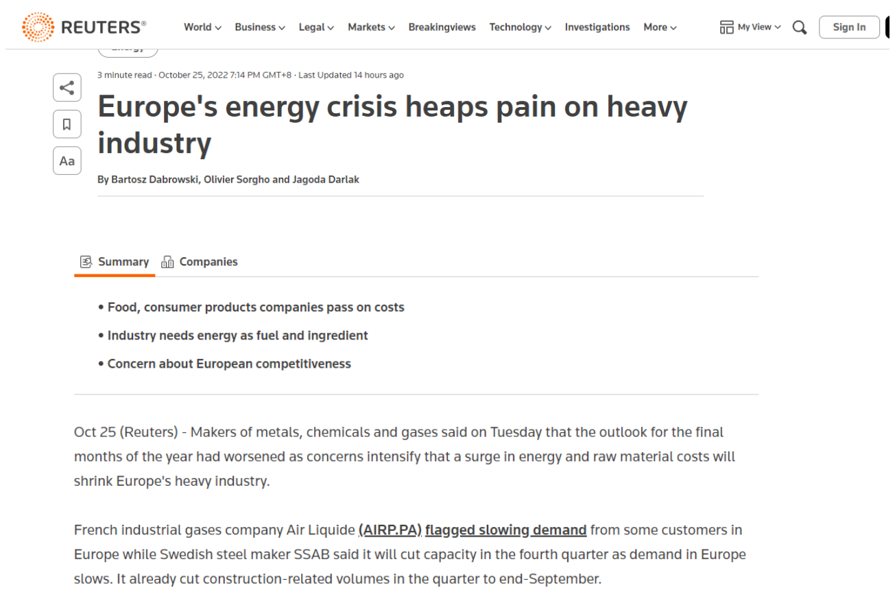 Managing Production Shortage Amidst EU Energy Crisis: Role of MT Stainless Steel